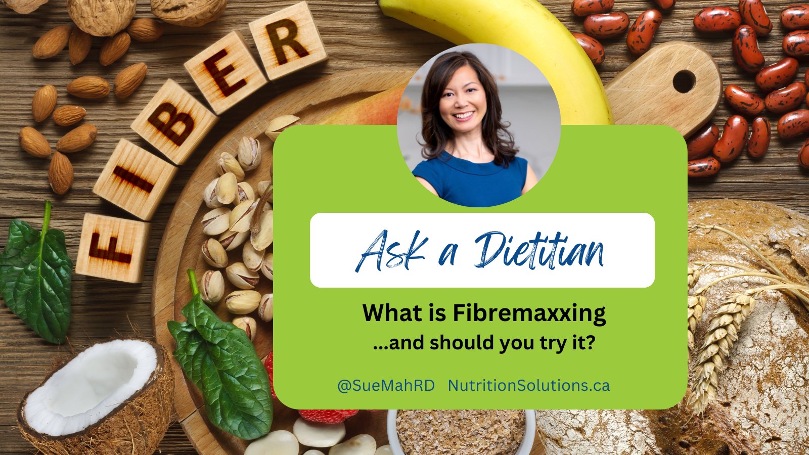 Background of fibre rich foods such as beans, nuts, oats and fruit