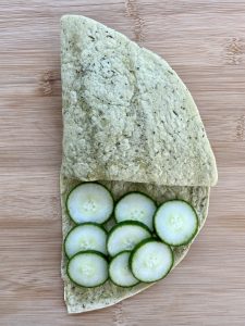 Tortilla wrap showing cucumbers