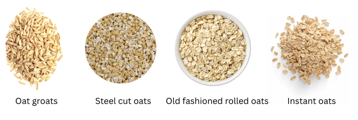 Different types of oats