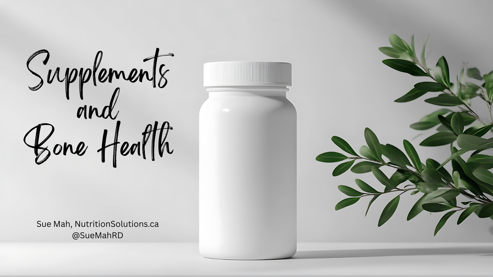 A plain white supplements bottle