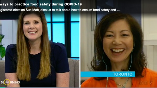 TV host Lindsey DeLuce talking via video to Dietitian Sue Mah
