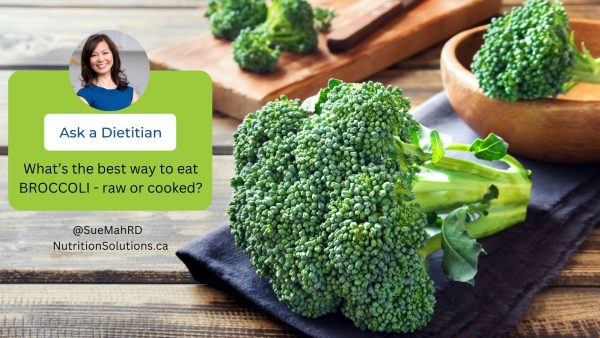 A cutting board with broccoli