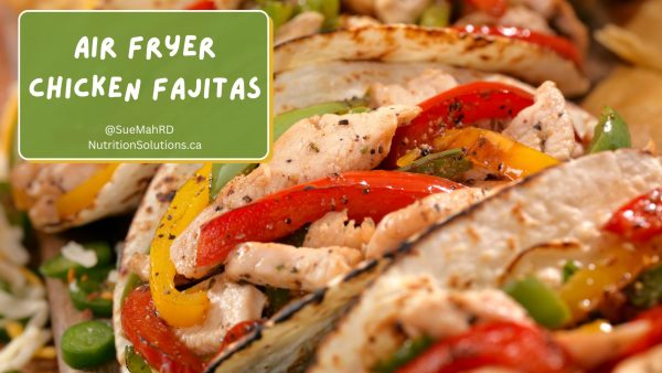 Chicken fajitas with red, yellow and green peppers