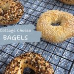 Baked bagels on a wire rack